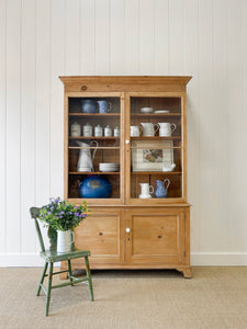 A Delightful 19th Century Pine Glazed Cupboard Cabinet
