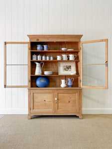 A Delightful 19th Century Pine Glazed Cupboard Cabinet