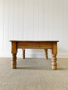 Antique English Country Pine Coffee Table c1890