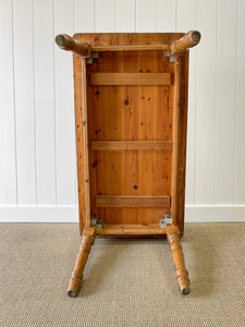 Vintage English Country Waxed Pine 5ft Dining Harvest Table