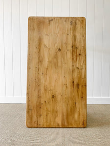 Vintage English Country Waxed Pine 5ft Dining Harvest Table
