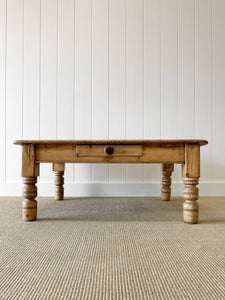 Antique English Country Pine Coffee Table c1890