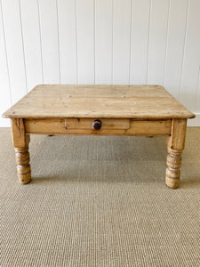 Antique English Country Pine Coffee Table c1890
