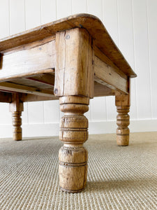 Antique English Country Pine Coffee Table c1890