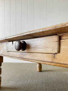 Antique English Country Pine Coffee Table c1890