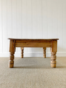 Antique English Country Pine Coffee Table c1890