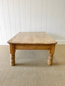 Antique English Country Pine Coffee Table c1890