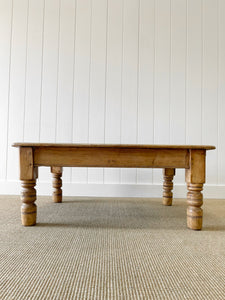 Antique English Country Pine Coffee Table c1890