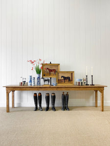 An English 9ft  8in Early 19th Century Country Pine Farmhouse Sideboard Harvest Table