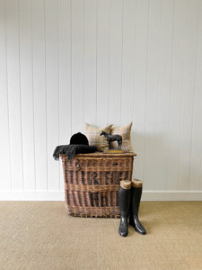 An Antique English Hotel Linen Basket