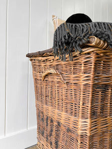 An Antique English Hotel Linen Basket