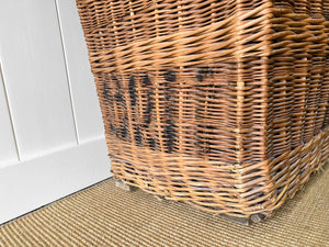 An Antique English Hotel Linen Basket
