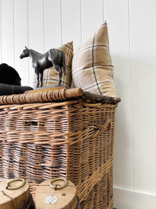 An Antique English Hotel Linen Basket