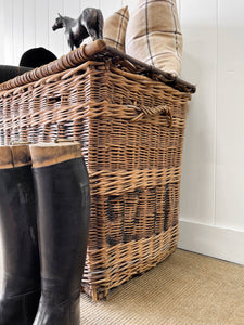 An Antique English Hotel Linen Basket