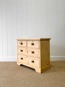 An Antique English Pine Chest of Drawers Dresser c1890