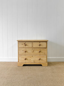 An Antique English Pine Chest of Drawers Dresser c1890