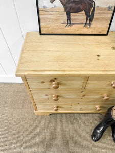 An Antique English Pine Chest of Drawers Dresser c1890