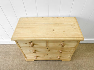 An Antique English Pine Chest of Drawers Dresser c1890