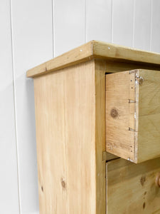 An Antique English Pine Chest of Drawers Dresser c1890