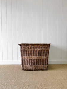 An Antique English Hotel Linen Basket
