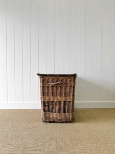 An Antique English Hotel Linen Basket