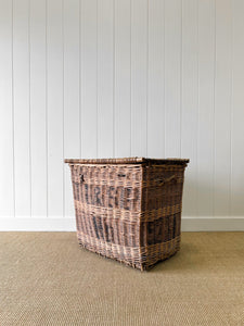 An Antique English Hotel Linen Basket