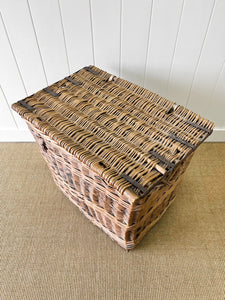 An Antique English Hotel Linen Basket