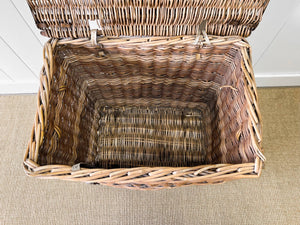An Antique English Hotel Linen Basket