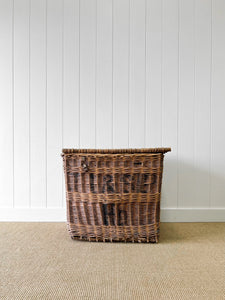 An Antique English Hotel Linen Basket