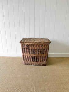 An Antique English Hotel Linen Basket
