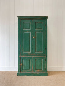 A Green 19th Century English Pine Cupboard