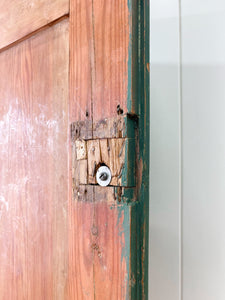 A Green 19th Century English Pine Cupboard