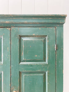 A Green 19th Century English Pine Cupboard