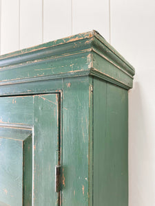 A Green 19th Century English Pine Cupboard