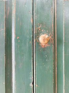 A Green 19th Century English Pine Cupboard