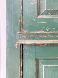 A Green 19th Century English Pine Cupboard