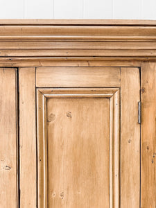 A Handsome English 19th Century Pine Cupboard with Wooden Knobs