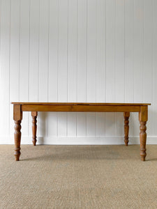 English Country Waxed Pine 6ft Dining Table