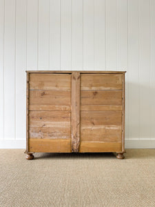 A Large Scottish Pine Chest of Drawers Dresser on Bun Feet c1890