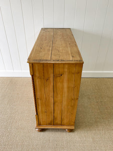 A Large Scottish Pine Chest of Drawers Dresser on Bun Feet c1890