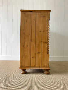 A Large Scottish Pine Chest of Drawers Dresser on Bun Feet c1890