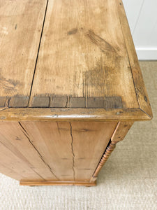 A Large Scottish Pine Chest of Drawers Dresser on Bun Feet c1890