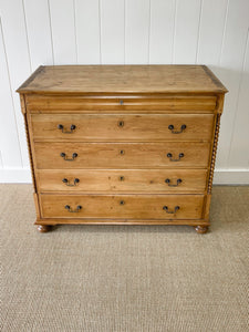A Large Scottish Pine Chest of Drawers Dresser on Bun Feet c1890