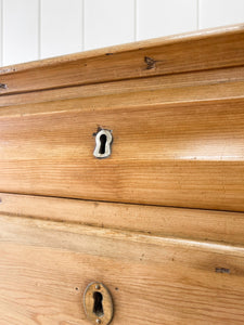 A Large Scottish Pine Chest of Drawers Dresser on Bun Feet c1890