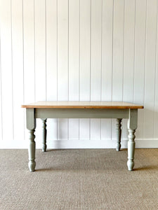Vintage English Country Pine Waxed 4.5ft Dining Farmhouse Table