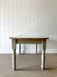 Vintage English Country Pine Waxed 4.5ft Dining Farmhouse Table