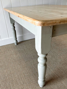 Vintage English Country Pine Waxed 4.5ft Dining Farmhouse Table