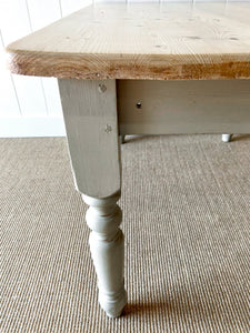 Vintage English Country Pine Waxed 4.5ft Dining Farmhouse Table