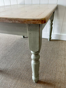 Vintage English Country Pine Waxed 4.5ft Dining Farmhouse Table