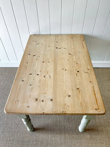 Vintage English Country Pine Waxed 4.5ft Dining Farmhouse Table